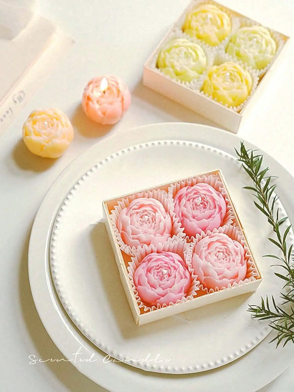 Romantic Rose Scented Candle Set